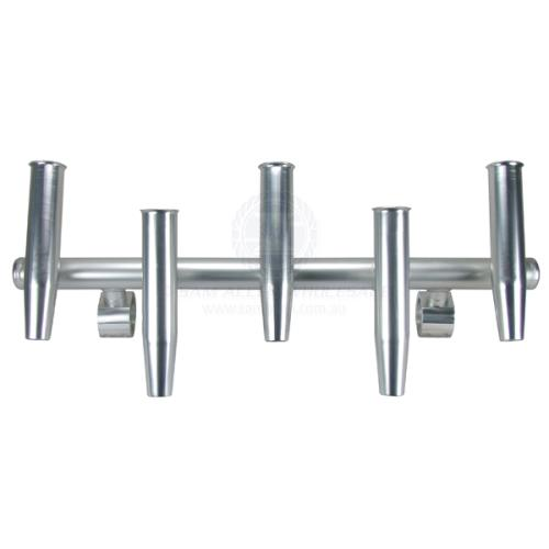 Relaxn Rod Holder Rocket Launcher Clamp on 5 Holders - Silver