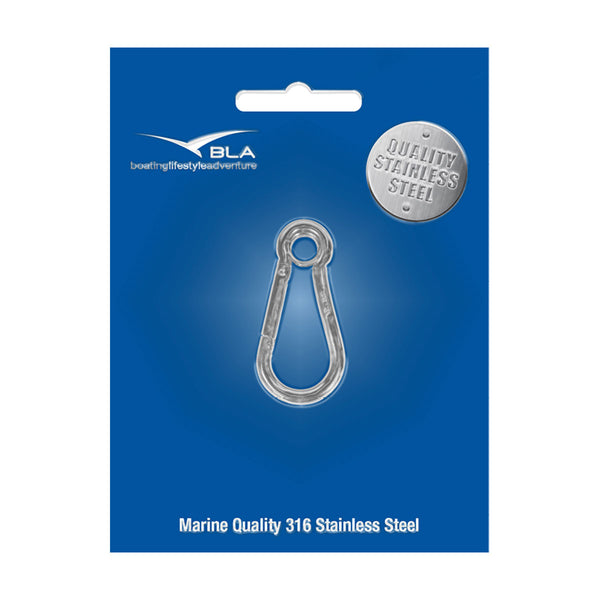 BLA Snap Hooks - 316 Grade Stainless Steel Ferrule Eye - 80mm, 1 Packed
