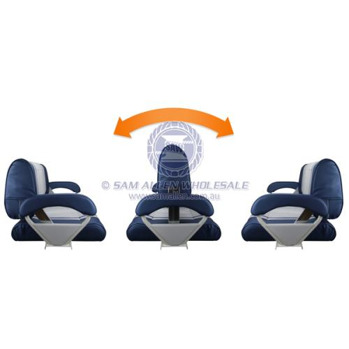Relaxn Seat Console Series - Double Flip Back Silver and Blue Carbon