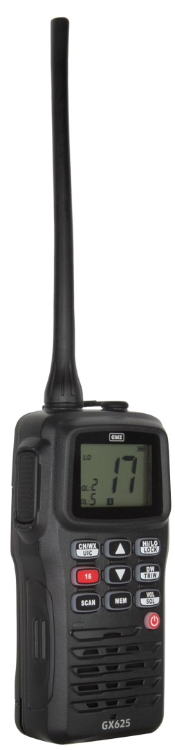 GME GX625 - 5/1 Watt Handheld VHF Marine Radio