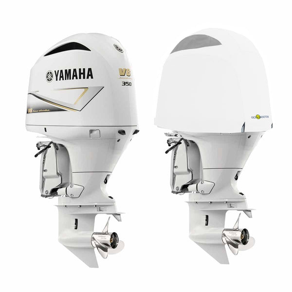 OCEANSOUTH Vented Covers for Yamaha Outboards - F350A - V8 5.3L (2007>), White