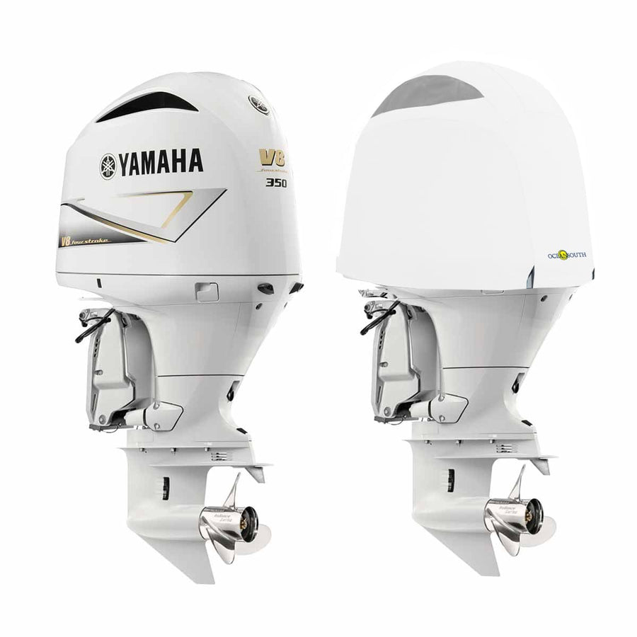OCEANSOUTH Vented Covers for Yamaha Outboards - F350A - V8 5.3L (2007>), White