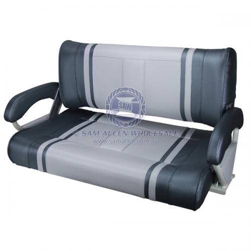 Relaxn Seat Console Series - Double Flip Back Silver and Grey Carbon