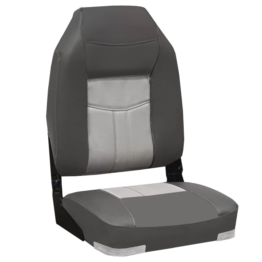 OCEANSOUTH High Back Deluxe Folding Boat Seat - Charcoal/Grey