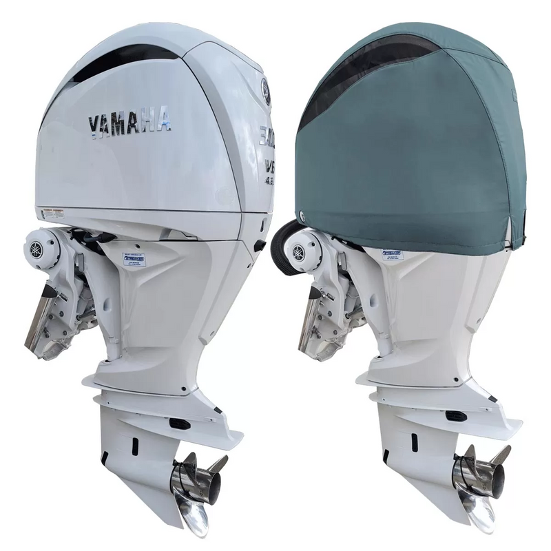 OCEANSOUTH Vented Covers for Yamaha Outboards - F225F, F250D, F300B - V6 4.2L (2021>), Grey
