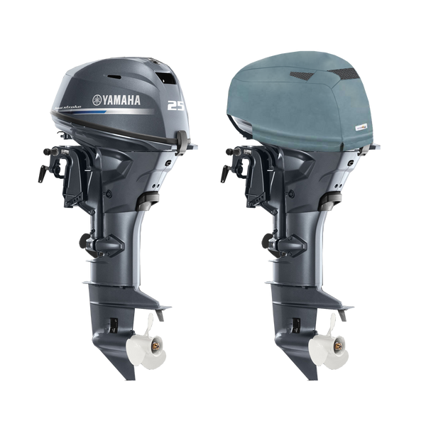 OCEANSOUTH Vented Covers for Yamaha Outboards - F25D - 2CYL 498CC(2010-2022), Grey