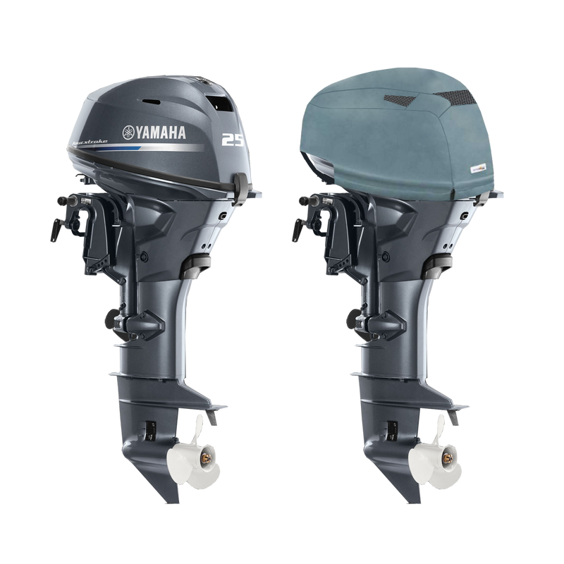 OCEANSOUTH Vented Covers for Yamaha Outboards - F25D - 2CYL 498CC(2010-2022), Grey
