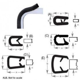 Edge Trim Black PVC 0.8mm - Aluminium Core (194501)