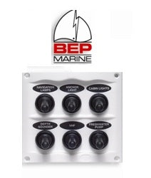 Marinco® BEP Splash Proof Switch Fuse Panels - 6 Gang White (Part No.: 113251)