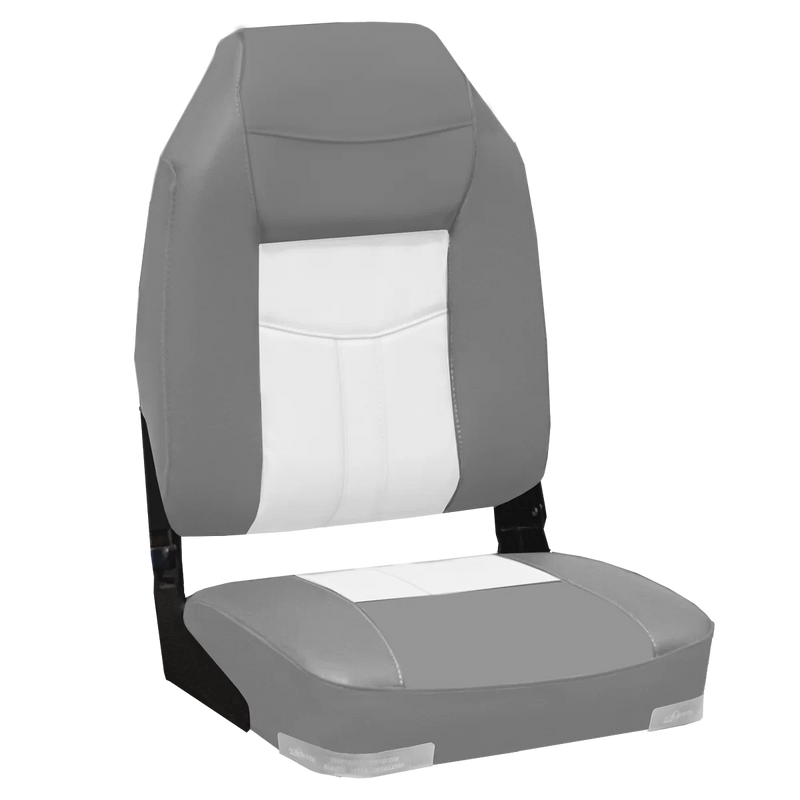 OCEANSOUTH High Back Deluxe Folding Boat Seat - Grey/White