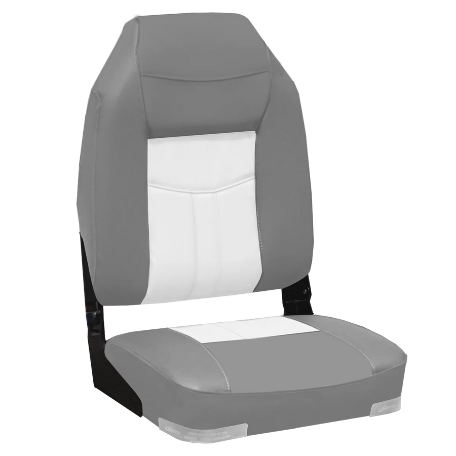 OCEANSOUTH High Back Deluxe Folding Boat Seat - Grey/White
