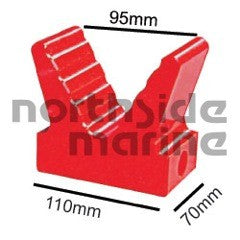 5” Poly V Block Red, 20mm bore, 110mm base