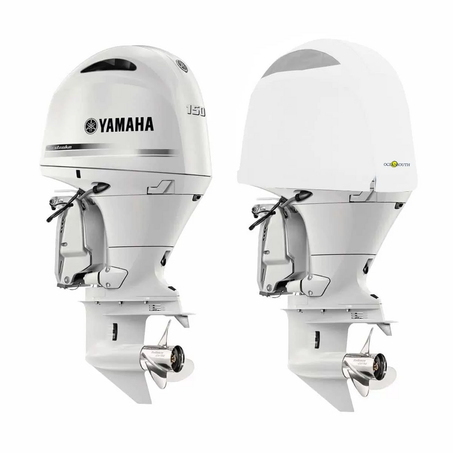 OCEANSOUTH Vented Covers for Yamaha Outboards - F150D, F175A, F200F - 4CYL 2.8L (2015-2022), White