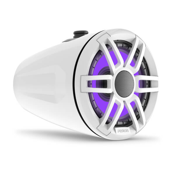 Fusion® XS Series 6.5" 200-Watt Sports White Marine Wake Tower Speaker with RGB LED Lighting