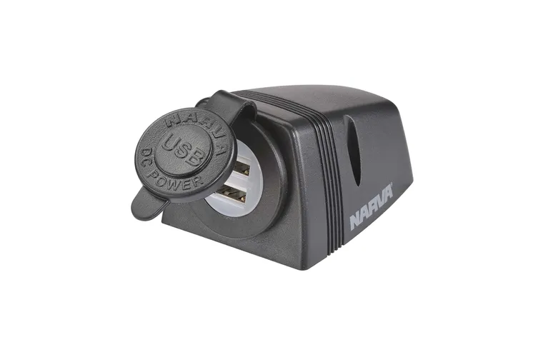 Narva Heavy-Duty Surface Mount Dual USB Socket