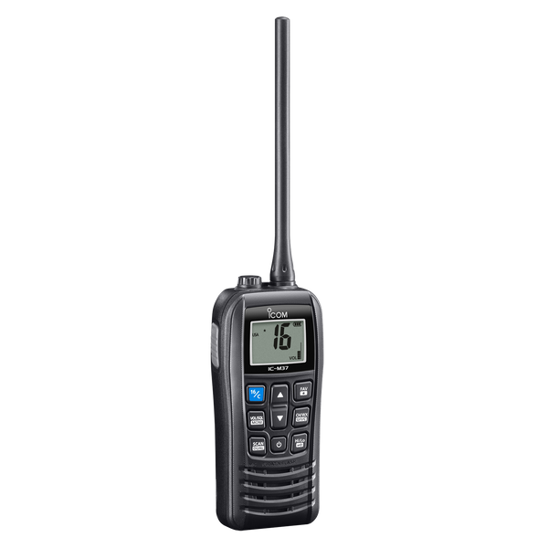 ICOM IC-M37 VHF Marine Radio - 6 Watt VHF with Float'n Flash and 12 Hours of Operation