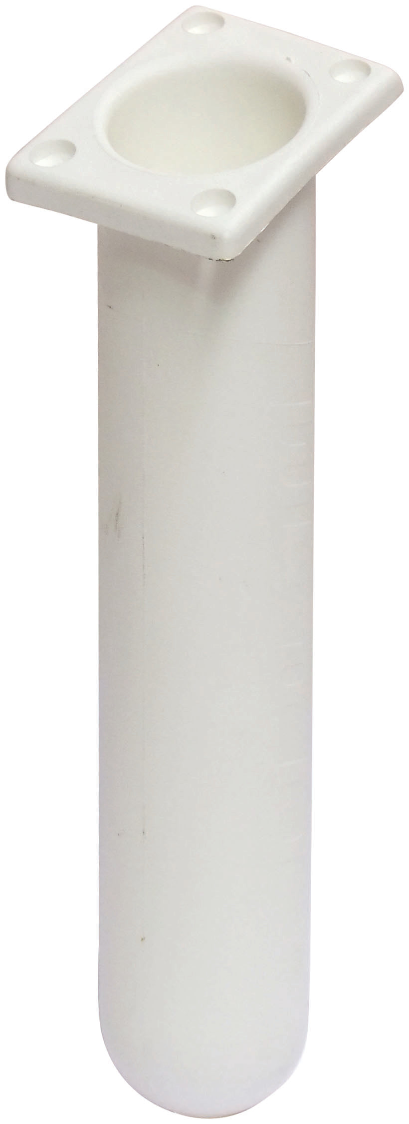 Plastic Flush Mount Rod Holder with Slimline Head Straight Shaft - White (49208)