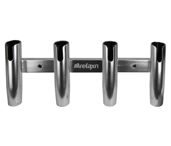 Relaxn Rod Holder - Side Mounting Polished Alloy 4 Rod Rack