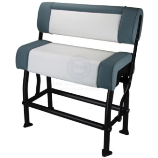 Relaxn Seat Centre Console Flip-Back - Black Frame + White and Grey Cushion