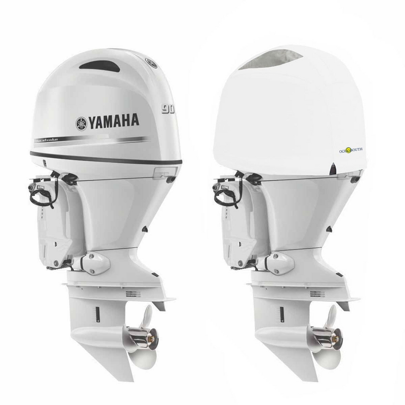 OCEANSOUTH Vented Covers for Yamaha Outboards - F75D, F90C, F100F - 4CYL 1.8L (2017>), White