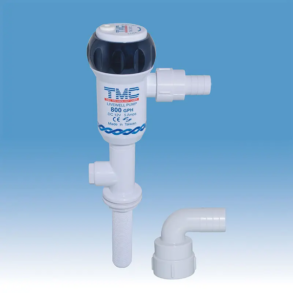 TMC Livewell Pumps - 12V 800GPH Straight - 319mm