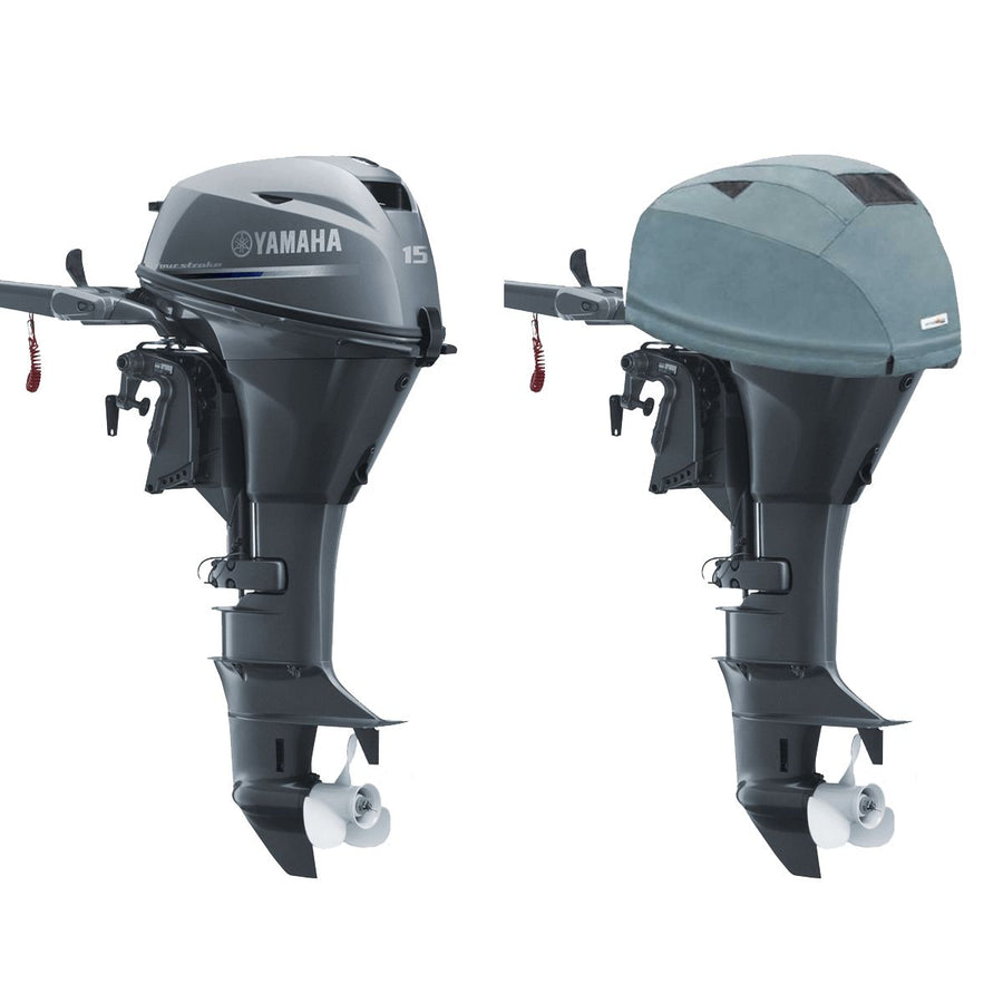 OCEANSOUTH Vented Covers for Yamaha Outboards - F15C, F20B - 2CYL 362CC (2007>), Grey