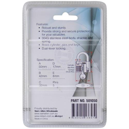 Relaxn Padlocks - Standard Stainless Steel