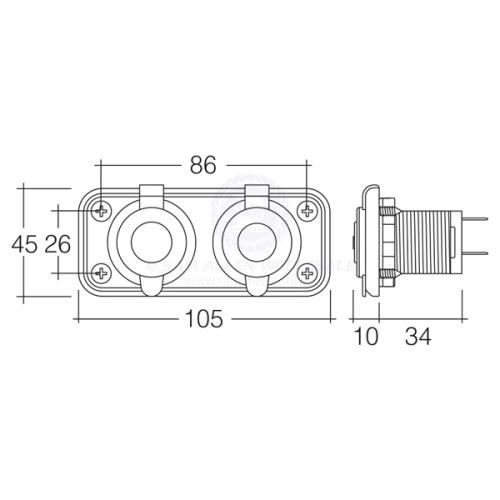 Narva Heavy-Duty Twin Accessory USB Sockets