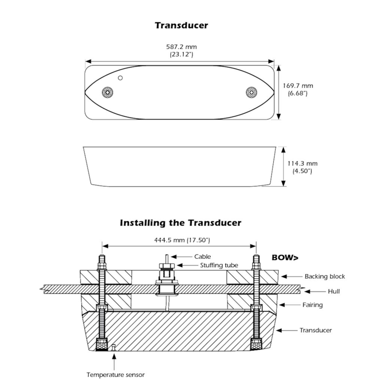 XSONIC AIRMAR R509LHW - Wide-beam Chirp-ready Thru-hull External Mount Transducer