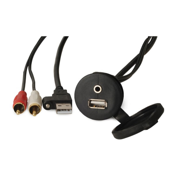 Fusion Panel Mount USB /3.5 mm AUX Connector