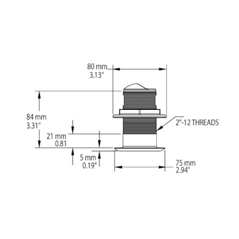 XSONIC AIRMAR B150M - Chirp-ready Tilted Element Thru-hull Transducer