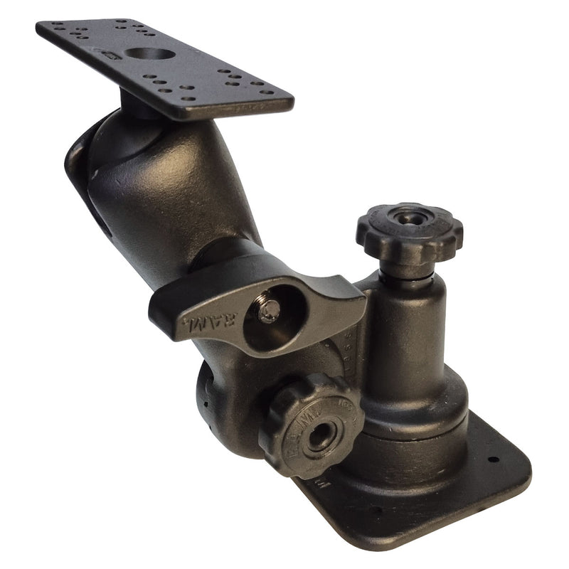 RAM Mounts Rachet Vertical Mount/Horizontal Mount with D Ball Universal Base to suit Helix 8-15 &amp; Solix 10 &amp; 12