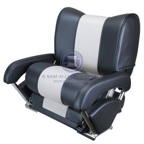Relaxn Seat Deluxe Tasman Series - Grey and White with Arm Rest