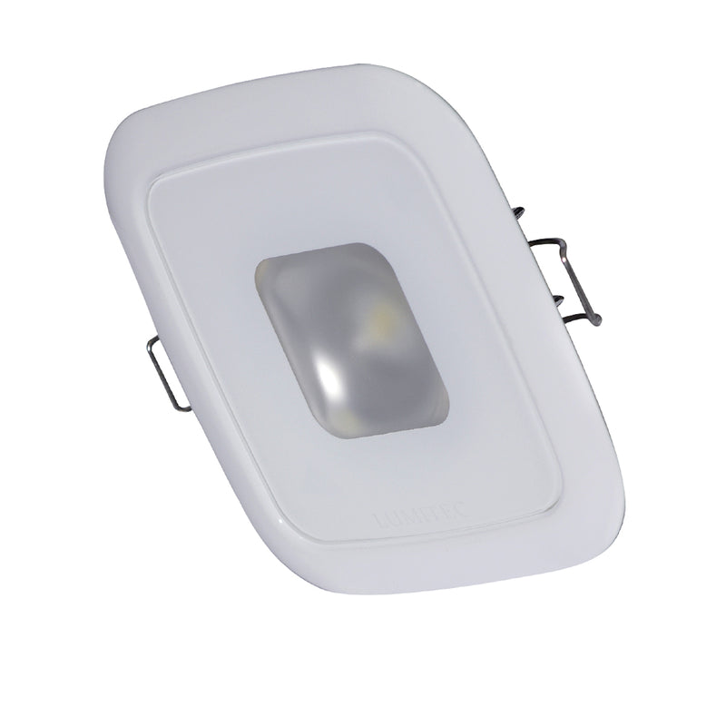 Lumitec Square Mirage Down Light - Warm white (Hi CRI) Light White finish