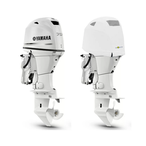 OCEANSOUTH Vented Covers for Yamaha Outboards - F50H, F60F, F70A - 4CYL 996CC (2010>), White