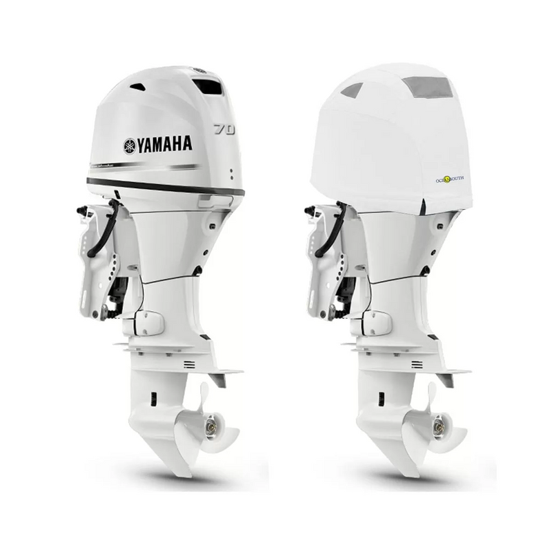 OCEANSOUTH Vented Covers for Yamaha Outboards - F50H, F60F, F70A - 4CYL 996CC (2010>), White
