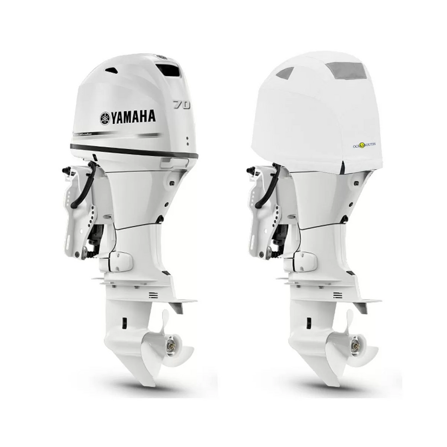 OCEANSOUTH Vented Covers for Yamaha Outboards - F50H, F60F, F70A - 4CYL 996CC (2010>), White