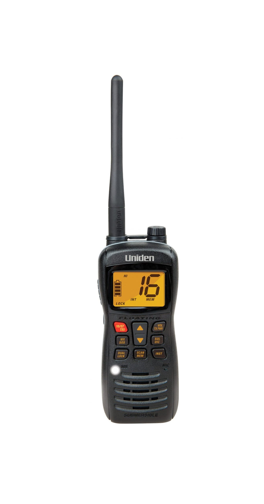 Uniden Handheld 5W VHF Waterproof Marine Radio w/ LED and SOS Strobe - MHS127