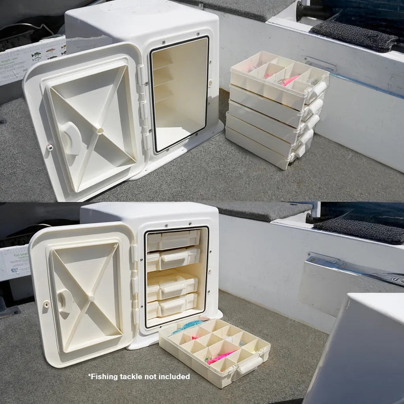 Boat Seat Boxes with 5 Shelves & Tackle Boxes