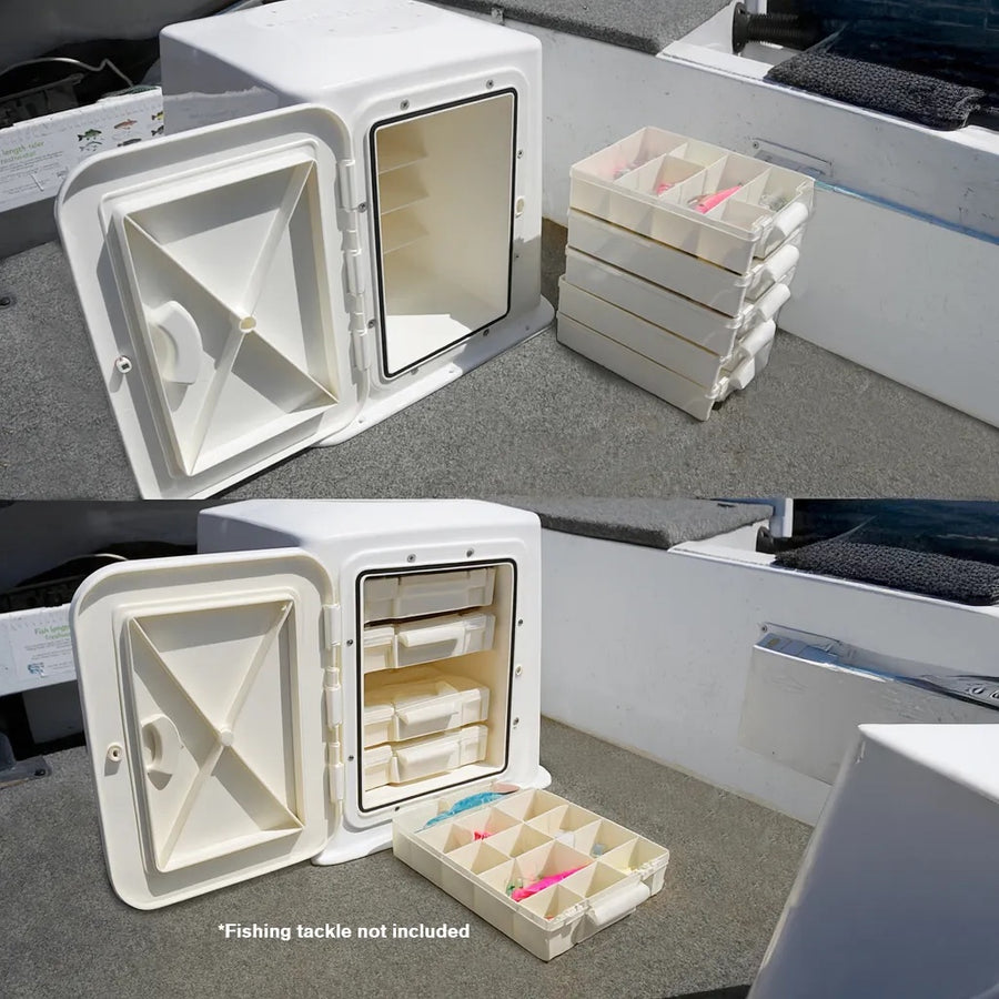 Boat Seat Boxes with 5 Shelves & Tackle Boxes