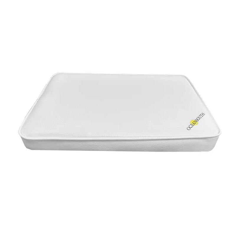 OCEANSOUTH Fabric Seat Cushions - Deck/Cockpit Cushions - 420mm x 450mm, White PVC Fabric