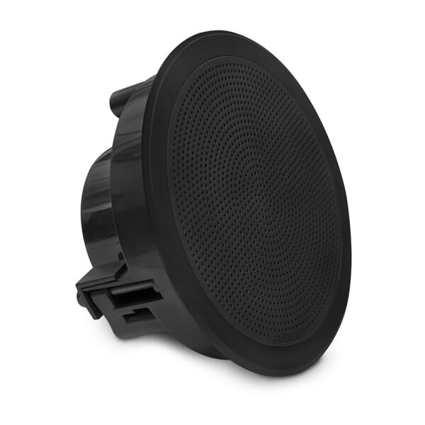 Fusion FM-F65RB - 6.5" 120-Watt Round Black Flush-Mount Marine Speaker