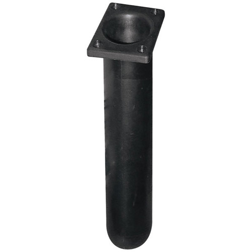 Plastic Flush Mount Rod Holder with Slimline Head Straight Shaft - Black (49210)