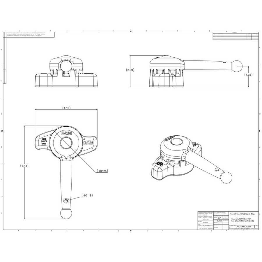 RAM Mounts Hi-Torq™ Wrench for D Size Socket Arms