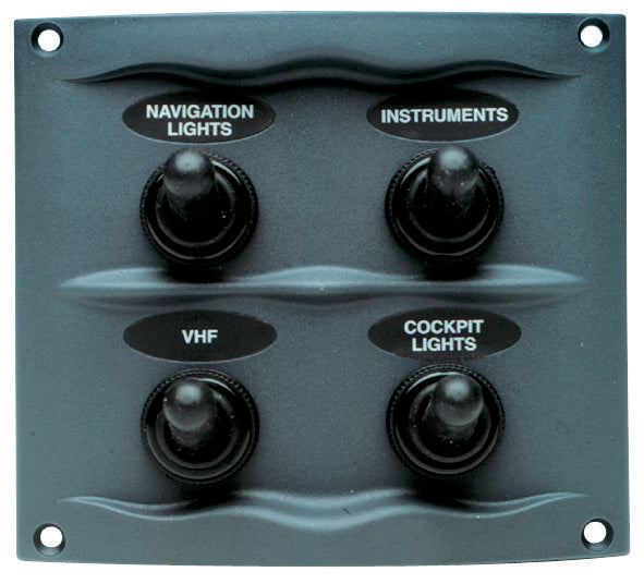 Marinco® BEP Splash Proof Switch Fuse Panels - 4 Gang Grey (Part No.: 113240)