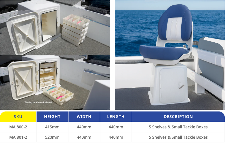 BOAT SEAT BOX 400MM W/HATCH