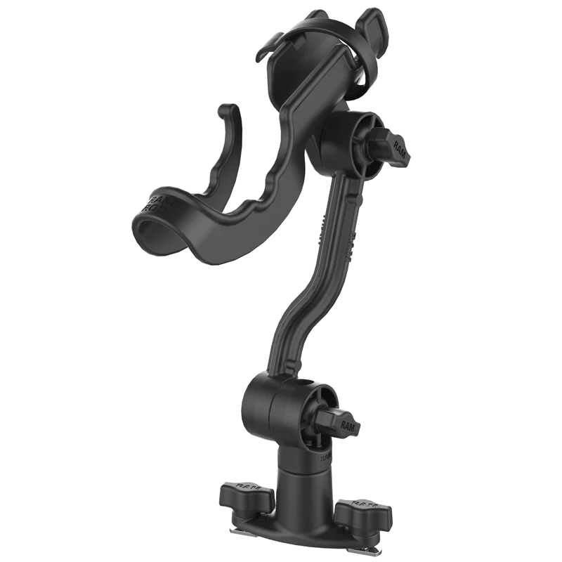 RAM Mounts ROD® Fishing Rod Holder with Extension Arm and Dual T-Bolt Track Base
