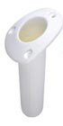 Rod Holder Oval Flush Mount Angled White no Cover - Plastic (192566)