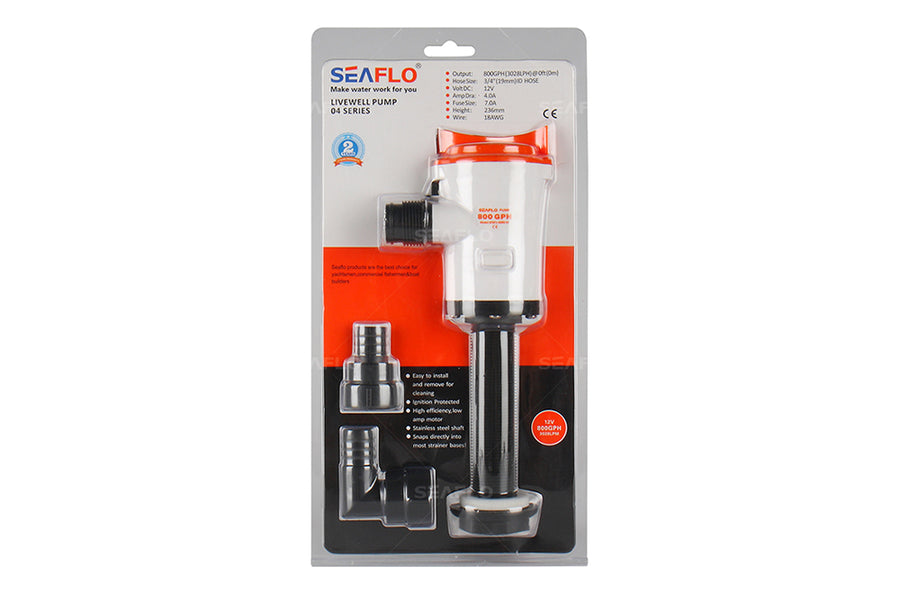 SEAFLO 800GPH Baitwell / Livewell Pump - Straight