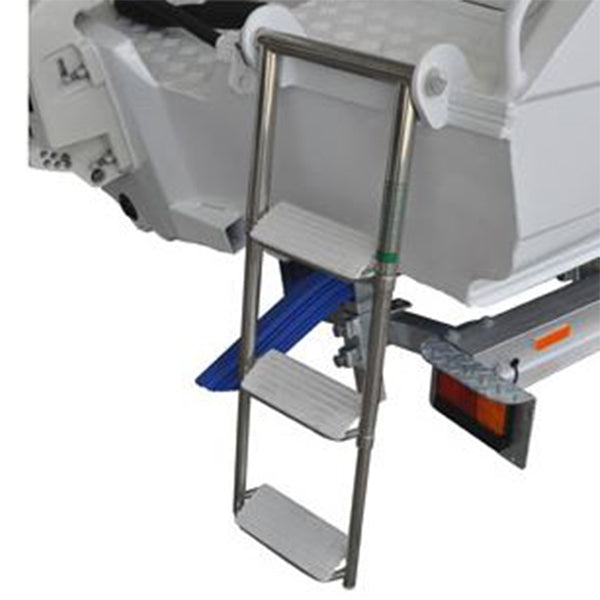 Stacer/Quintrex Folding Rear Stainless Steel Telescopic Ladder